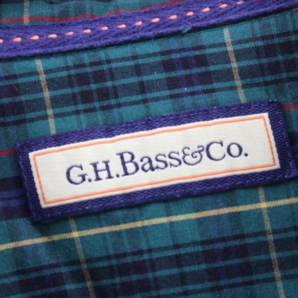 G.H Bass & Co Shirt Mens 2XL Multicolor Plaid Button Down Long Sleeve Collared - Picture 6 of 10